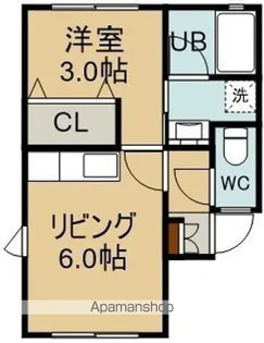 ハイツスドウ6【2階】の間取り